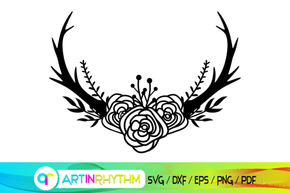 Antler SVG, Deer SVG, Elk SVG, Floral