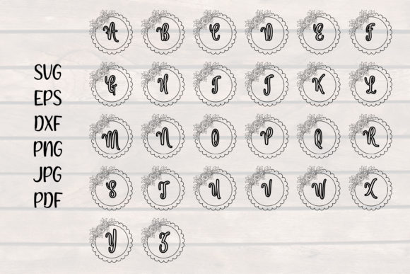 Floral Alphabet SVG & Floral Frame SVG