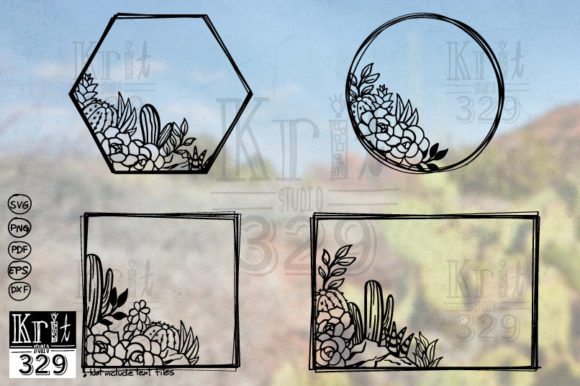 Floral Cactus SVG Decal Wreath Decor