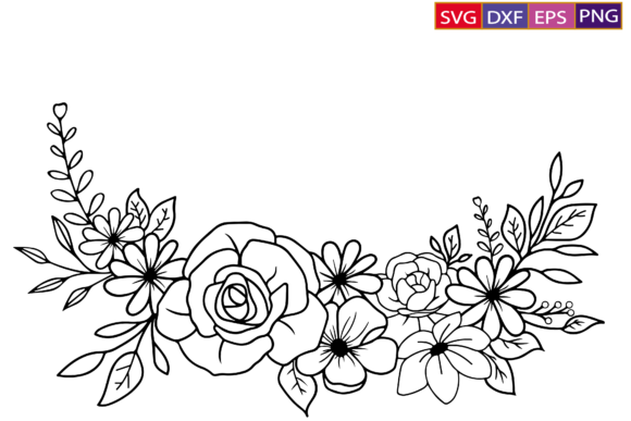 Floral Flower SVG, Floral Border SVG