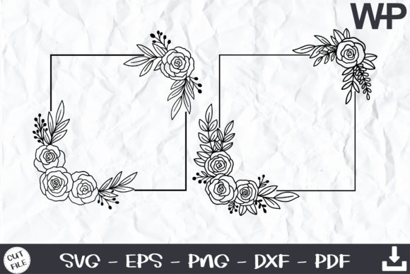 Floral Frame: Square Floral Frame SVG