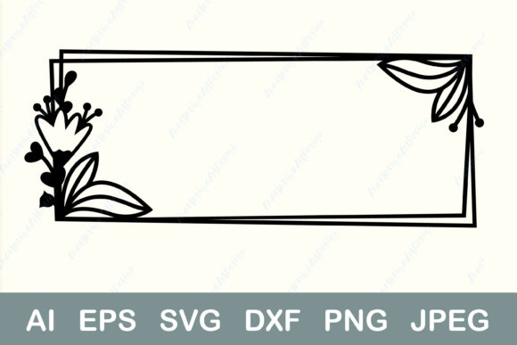 Floral Frame SVG: A Refined Rectangle Border for Embroidery