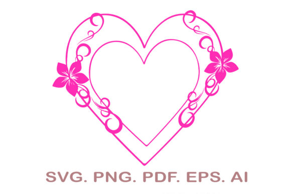 Floral Heart SVG, Pink Heart, Heart