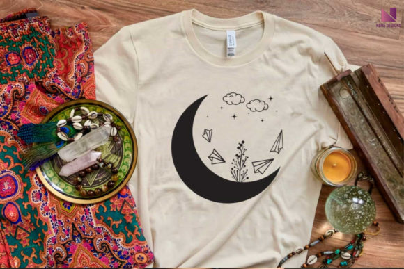 Floral Moon SVG, Boho SVG