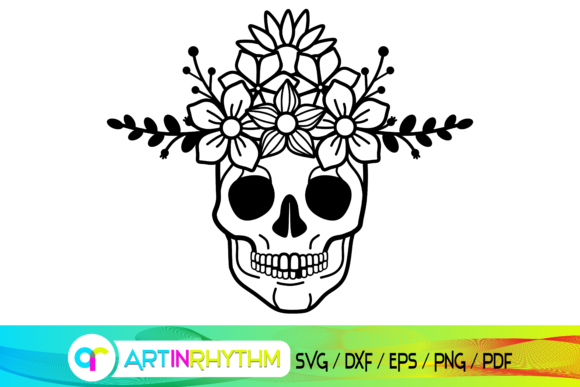 Floral Skull SVG: Bold, Balanced, Built for Big Embroidery