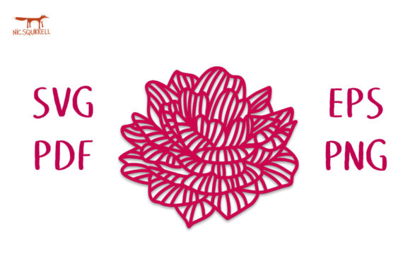 Fresh Rose Flower Papercut SVG Cut File