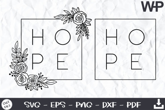 Hope Floral Square SVG