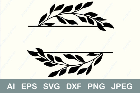 Leaves Split Frame SVG: A Floral Frame for Real Embroidery