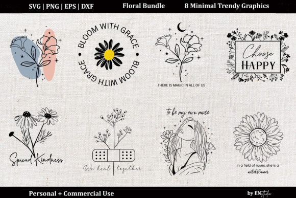 Minimalist Floral SVG Bundle
