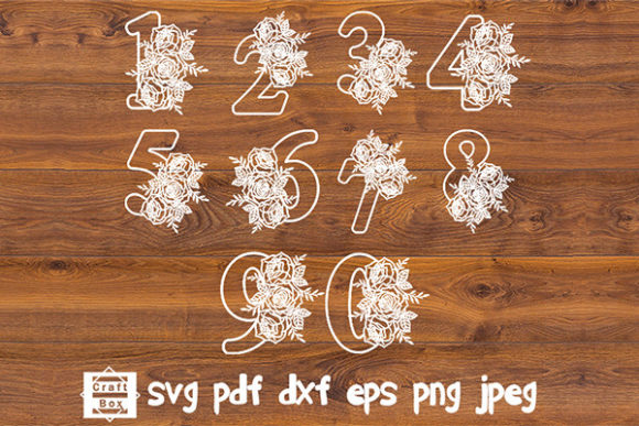 Numbers with Roses SVG: Floral Numbers