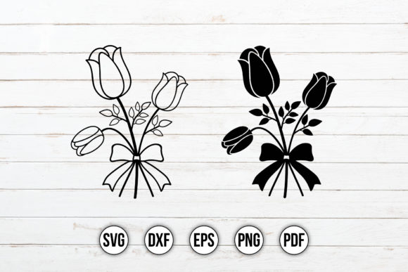 Rose with Ribbon, Flower SVG