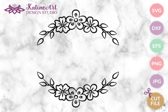 Spring Flower Wreath Floral Frame SVG