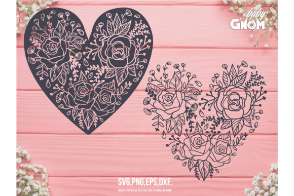 Valentines Day Floral Hearts SVG